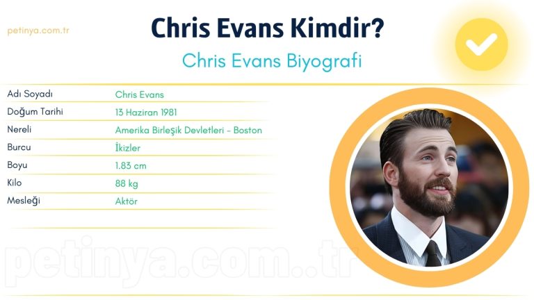 Chris Evans boyu kaç cm, kaç yaşında, doğum tarihi, memleketi nereli, mesleği ne, eşi kim? Chris Evans bilgileri petinya.com.tr'de