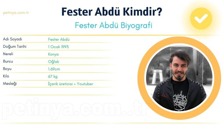 Fester Abdü boyu kaç cm, kaç yaşında, doğum tarihi, memleketi nereli, mesleği ne, eşi kim? Fester Abdü bilgileri petinya.com.tr'de