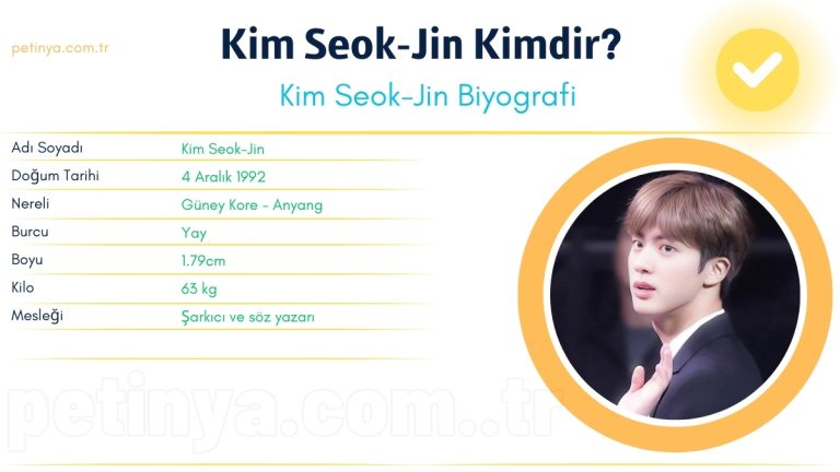 Kim Seok-Jin boyu kaç cm, kaç yaşında, doğum tarihi, memleketi nereli, mesleği ne, eşi kim? Kim Seok-Jin bilgileri petinya.com.tr'de